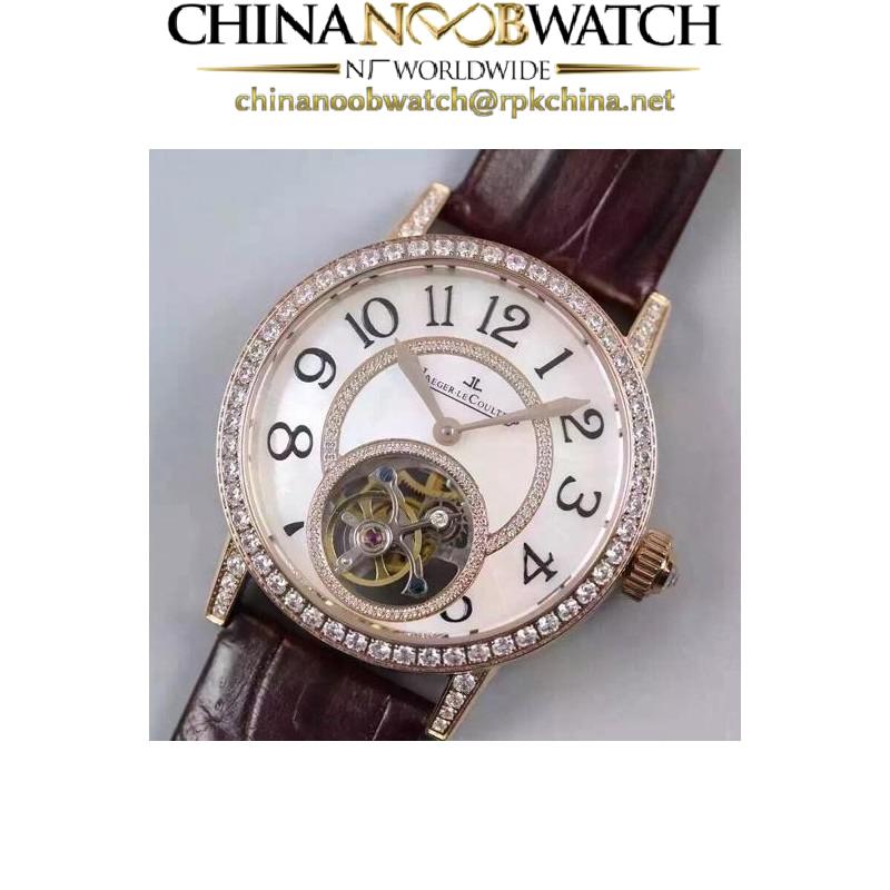 Replica Jaeger-LeCoultre Rendez Vous Tourbillon Ladies Rose Gold & Diamonds Pearl Dial Swiss Tourbillon