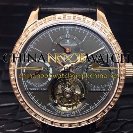 Replica Jaeger-LeCoultre Master Grande Tradition Tourbillon Rose Gold & Diamonds Black Dial Swiss Tourbillon