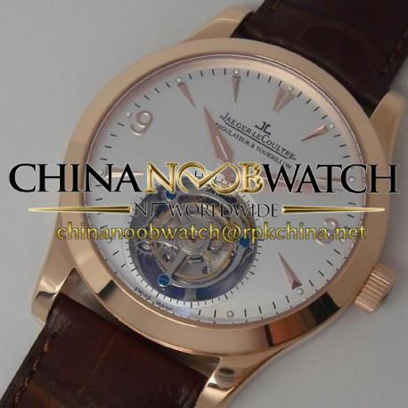 Replica Jaeger-LeCoultre Master Ultra Thin Tourbillon Rose Gold White Dial Swiss Tourbillon