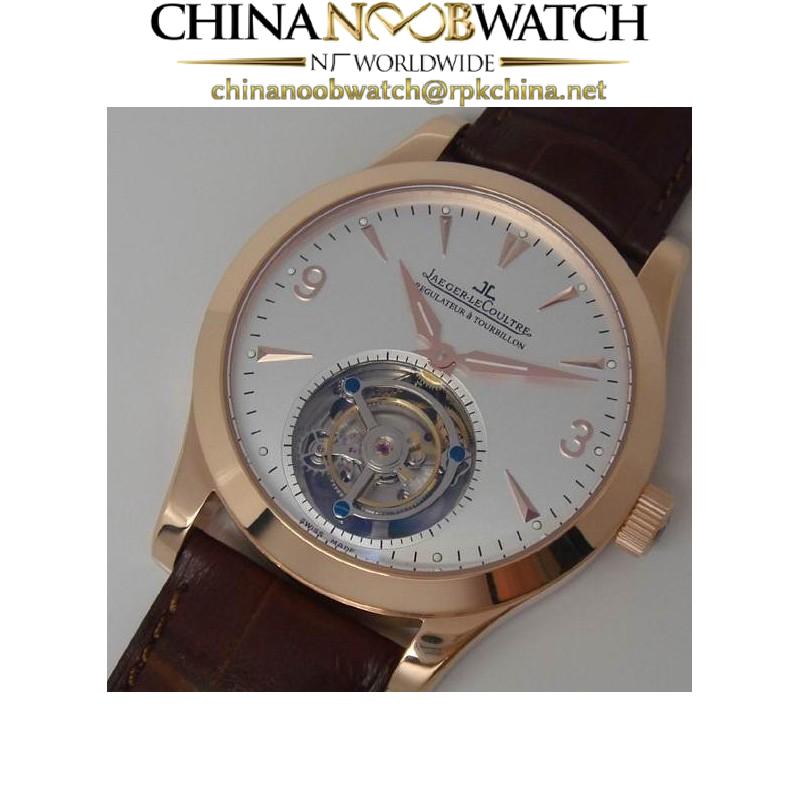 Replica Jaeger-LeCoultre Master Ultra Thin Tourbillon Rose Gold White Dial Swiss Tourbillon