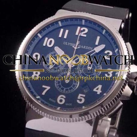 Replica Ulysse Nardin Marine Chronograph Stainless Steel Arabian Numbers Black Dial Swiss 7750
