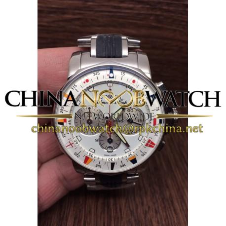 Replica Corum Admiral Cup Chronograph Stainless Steel White Dial Swiss 7750