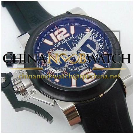 Replica Graham Chronofighter Oversize Stainless Steel Ceramic Bezel Black Dial Swiss 7750