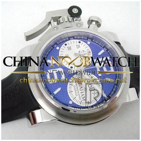 Replica Graham Chronofighter Oversize Stainless Steel Blue & White Dial Swiss 7750