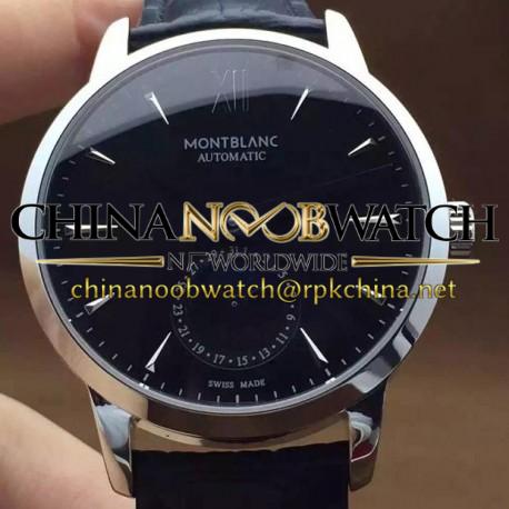 Replica Montblanc Meisterstuck Heritage Moonphase Stainless Steel Black Dial Swiss 2914
