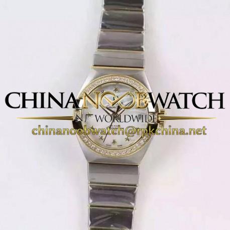 Replica Omega Constellation Double Eagle Lady 27MM Stainless Steel & Yellow Gold White Dial Swiss 8520