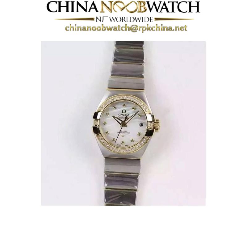 Replica Omega Constellation Double Eagle Lady 27MM Stainless Steel & Yellow Gold White Dial Swiss 8520