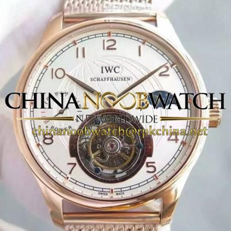 Replica IWC Portuguese Regulateur Tourbillon Rose Gold White Dial Swiss Tourbillon