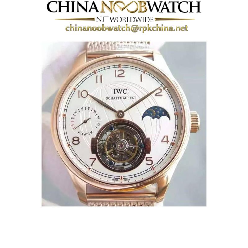 Replica IWC Portuguese Regulateur Tourbillon Rose Gold White Dial Swiss Tourbillon