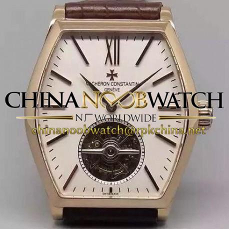 Replica Vacheron Constantin Malte Tourbillon 24K Rose Gold Plated White Dial Swiss Tourbillon