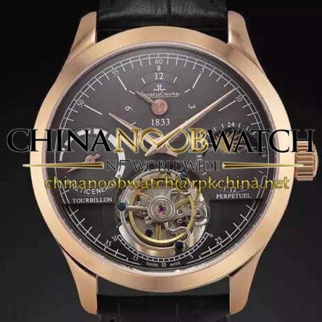 Replica Jaeger-LeCoultre Master Grande Tradition Tourbillon 24K Rose Gold Plated Black Dial Swiss Tourbillon