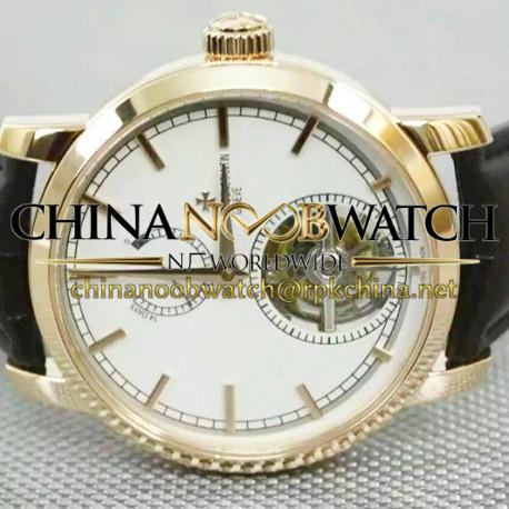 Replica Vacheron Constantin Patrimony Tourbillon 24K Rose Gold Plated White Dial Swiss Tourbillon