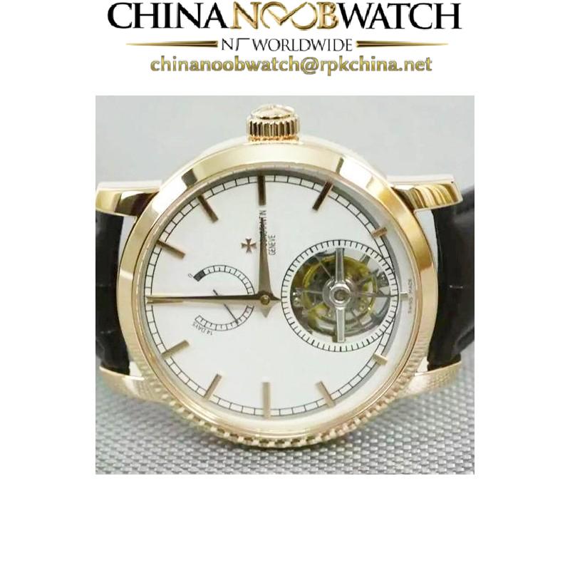 Replica Vacheron Constantin Patrimony Tourbillon 24K Rose Gold Plated White Dial Swiss Tourbillon