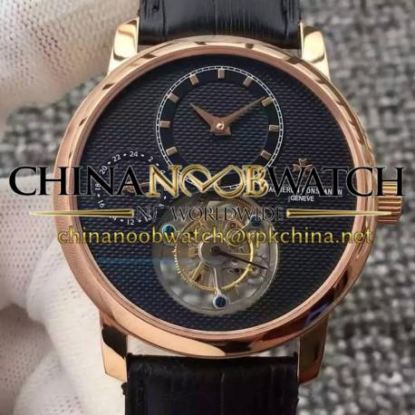 Replica Vacheron Constantin Patrimony Tourbillon Rose Gold Black Dial Swiss Tourbillon