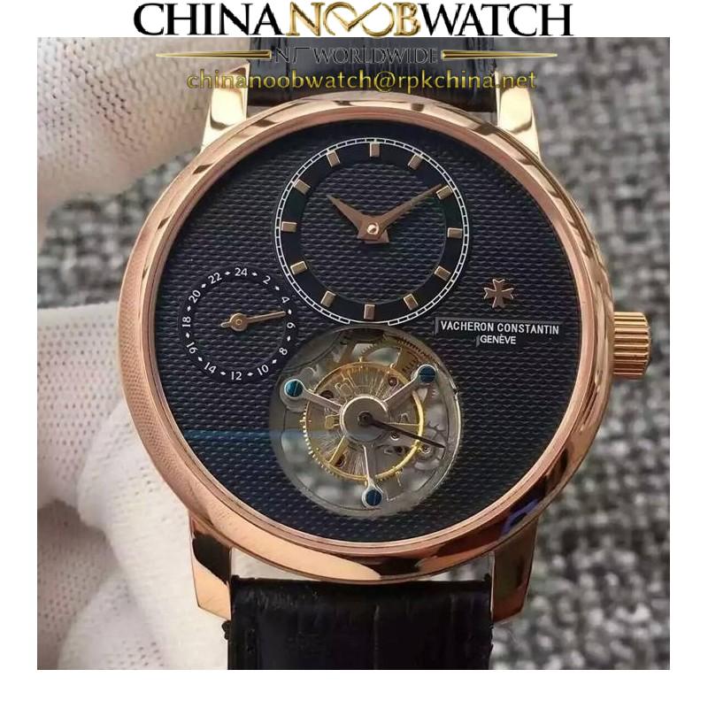 Replica Vacheron Constantin Patrimony Tourbillon Rose Gold Black Dial Swiss Tourbillon