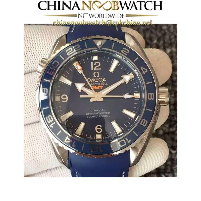 Replica Omega Seamaster Planet Ocean GMT Stainless Steel Blue Dial Swiss 8605