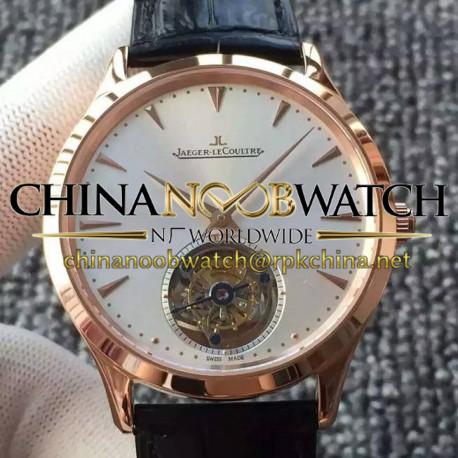 Replica Jaeger-LeCoultre Master Ultra Thin Tourbillon Rose Gold White Dial Swiss Tourbillon