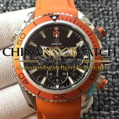 Replica Omega Seamaster Planet Ocean Chronograph Stainless Steel Black Dial Swiss 7750