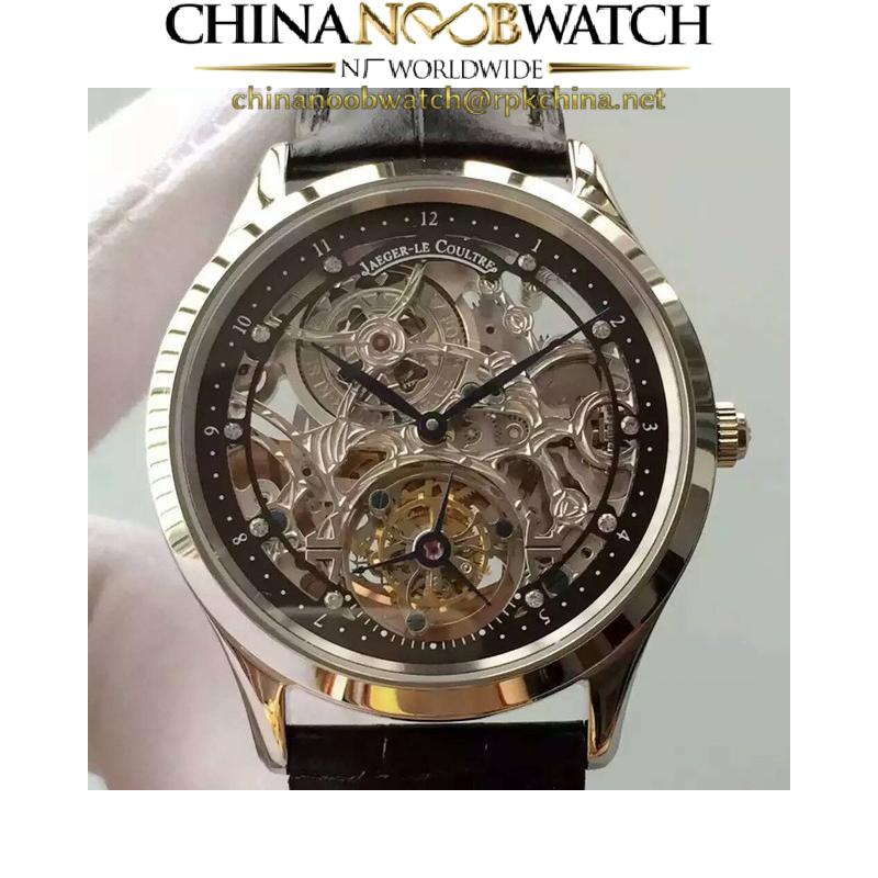 Replica Jaeger-LeCoultre Master Ultra Thin Tourbillon Stainless Steel Black & Skeleton Dial Swiss Tourbillon