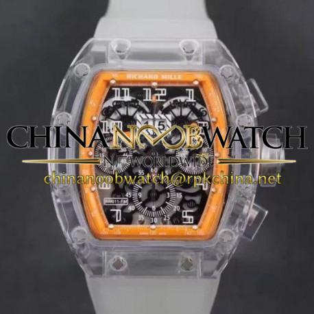 Replica Richard Mille RM011-FM Shappire Orange & Skeleton Dial Swiss 7750