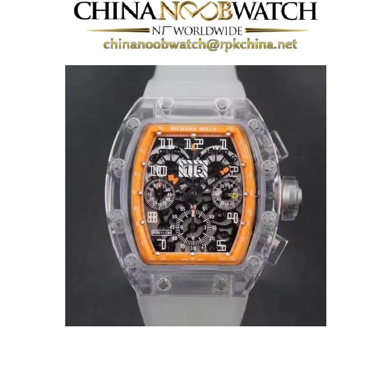 Replica Richard Mille RM011-FM Shappire Orange & Skeleton Dial Swiss 7750