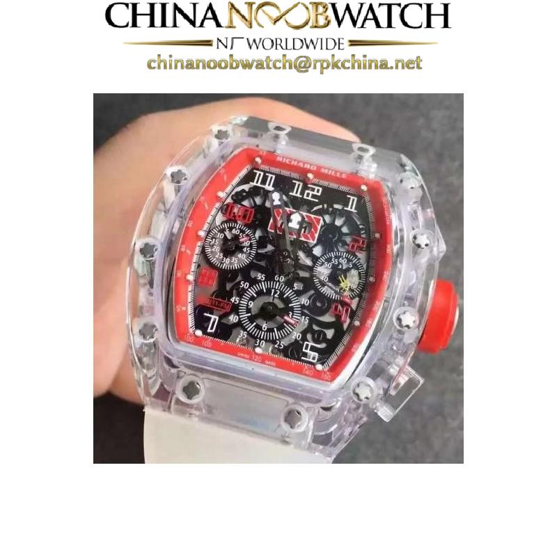 Replica Richard Mille RM011-FM Shappire Red & Skeleton Dial Swiss 7750