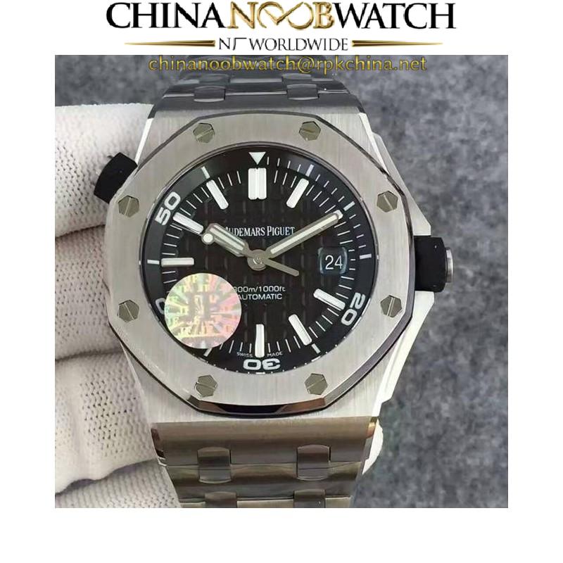 Replica Audemars Piguet Royal Oak Offshore Diver 15710 Stainless Steel Black Dial Swiss 3120