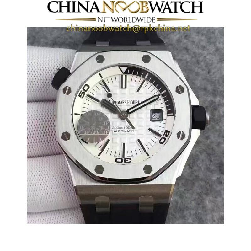 Replica Audemars Piguet Royal Oak Offshore Diver 15710 Stainless Steel White Dial Swiss 3120