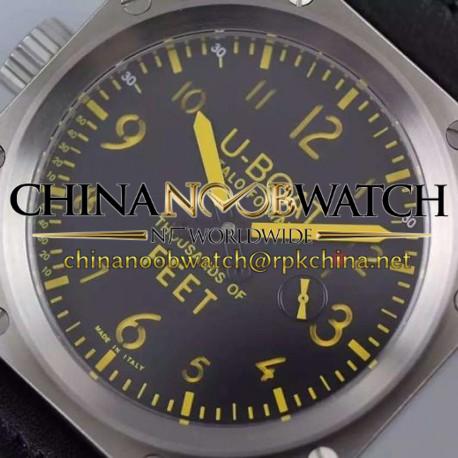 Replica U-Boat Thousands Of Feet 1918 Stainless Steel Black & Yellow Dial Swiss 6497