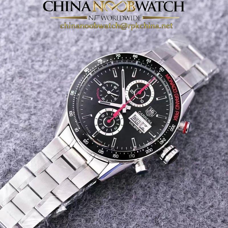 Replica Tag Heuer Carrera Monaco Grand Prix Calibre 16 CV2A1M Stainless Steel Black Dial Swiss Calibre 16