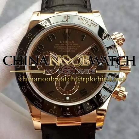 Replica Rolex Daytona Cosmograph 116515LN JH Rose Gold Brown Dial Swiss 4130 Run 6@SEC