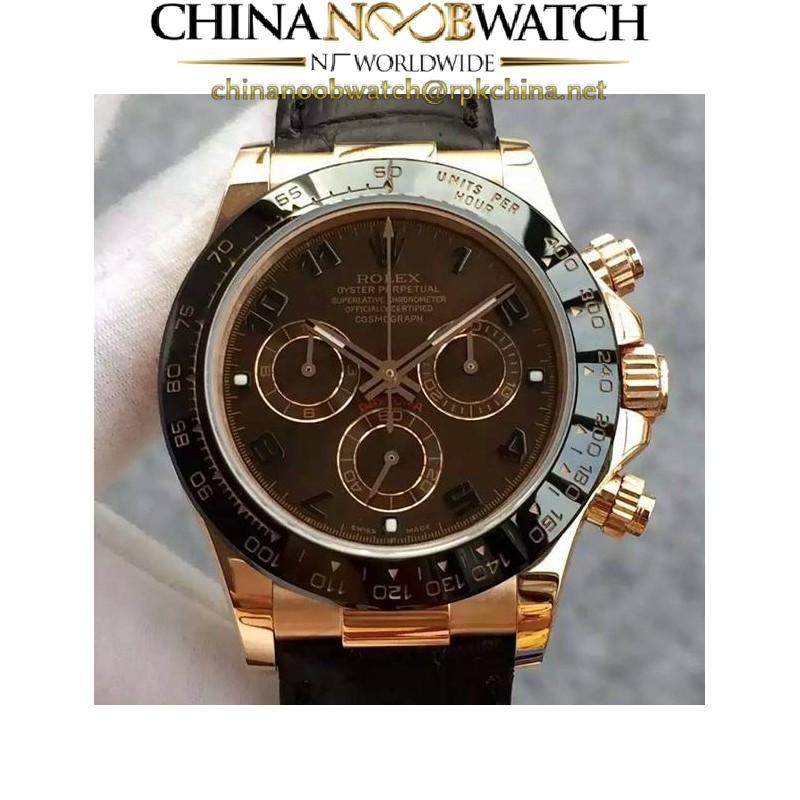 Replica Rolex Daytona Cosmograph 116515LN JH Rose Gold Brown Dial Swiss 4130 Run 6@SEC