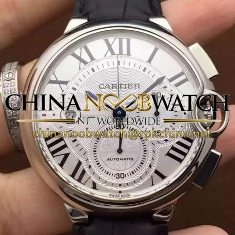 Replica Cartier Ballon Bleu Chronograph SS White Dial Swiss 7750