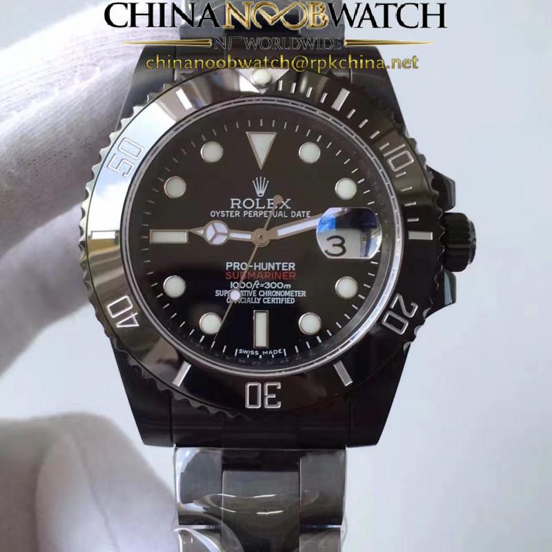 Replica Rolex Submariner Date 116610LN Pro-Hunter JF PVD Black Dial Swiss 2836-2