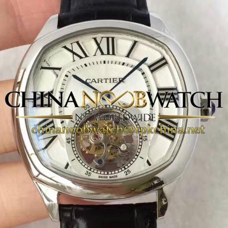 Replica Drive De Cartier Tourbillon W4100013 JF Stainless Steel White Dial Swiss Tourbillon 9452MC