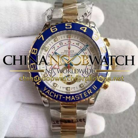 Replica Rolex Yacht-Master II 116681 V5 Stainless Steel & Yellow Gold White Dial Swiss 7750