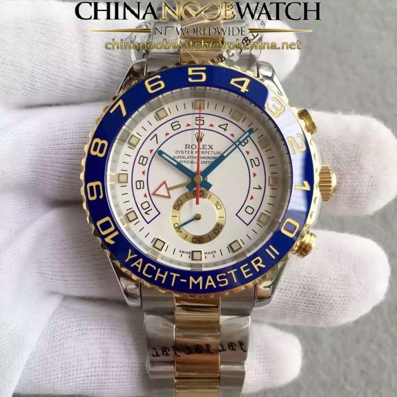 Replica Rolex Yacht-Master II 116681 V5 Stainless Steel & Yellow Gold White Dial Swiss 7750