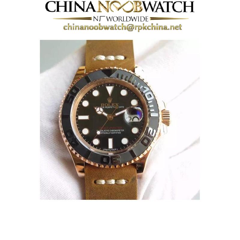 Replica Rolex Yacht-Master 40 116655 BP Rose Gold Black Dial Swiss 2836-2