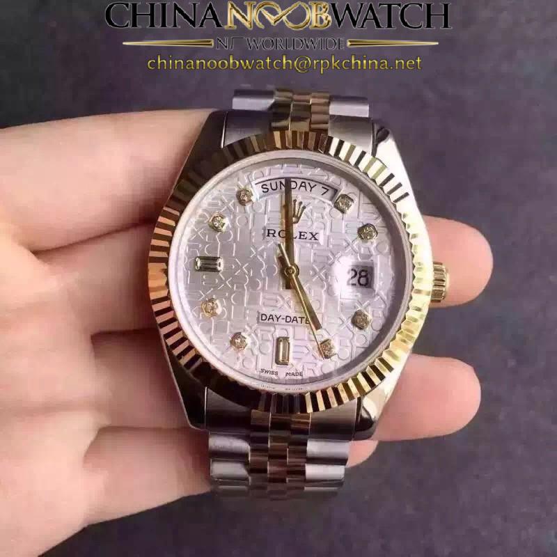 Replica Rolex Day-Date 116233 36MM V5 Stainless Steel & Yellow Gold White Rolex Dial Swiss 2836-2