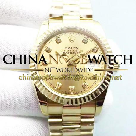 Replica Rolex Datejust 116238 36MM Yellow Gold Champagne Dial Swiss 2836-2