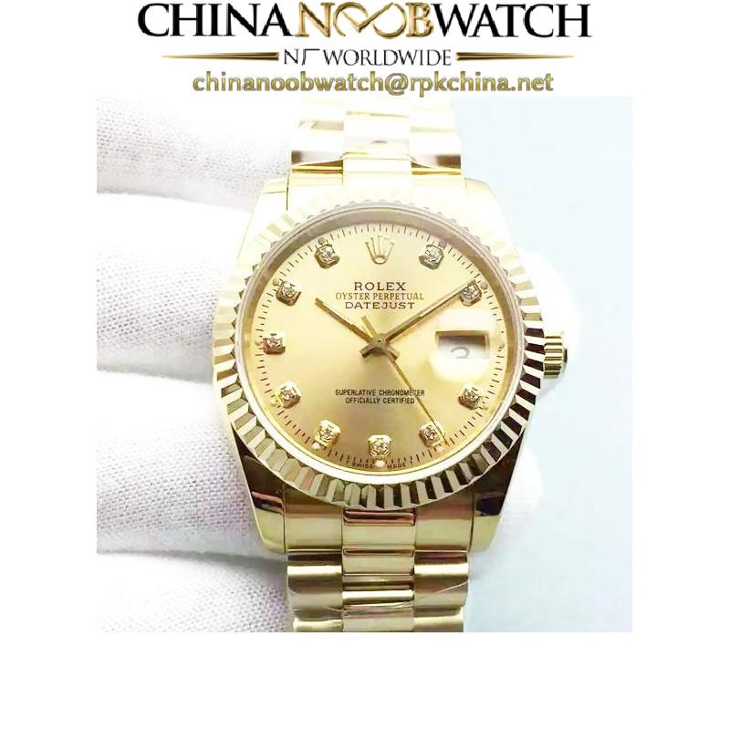 Replica Rolex Datejust 116238 36MM Yellow Gold Champagne Dial Swiss 2836-2