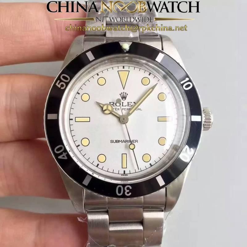 Replica Rolex Submariner 6538 Big Crown LF Stainless Steel White Dial Swiss 2836-2
