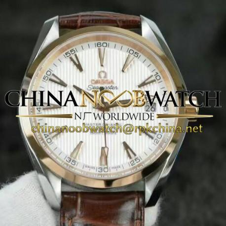 Replica Omega Seamaster Aqua Terra 150M 41MM Rose Gold & Stainless Steel White Dial Swiss 8500