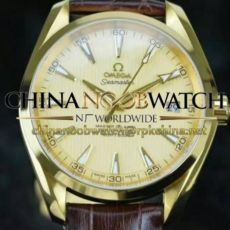 Replica Omega Seamaster Aqua Terra 150M 41MM Yellow Gold Gold Dial Swiss 8501