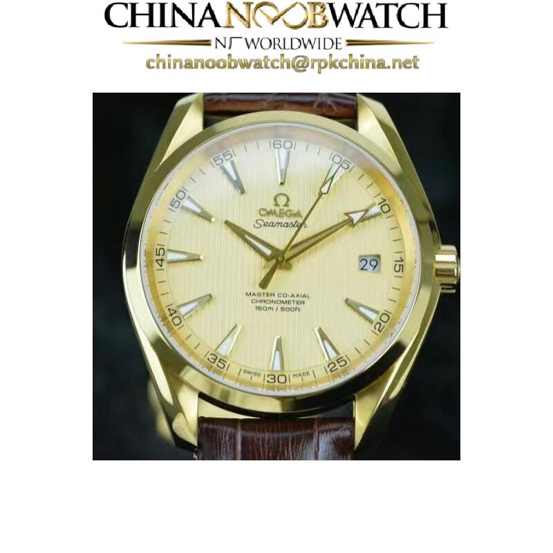 Replica Omega Seamaster Aqua Terra 150M 41MM Yellow Gold Gold Dial Swiss 8501