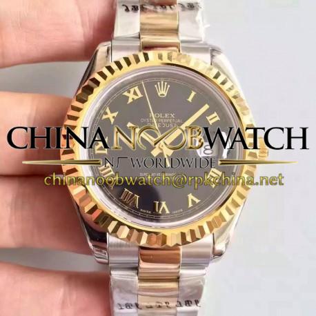 Replica Rolex Datejust 41 126333 41MM NF Stainless Steel & Yellow Gold Black & Roman Dial Swiss 2836-2