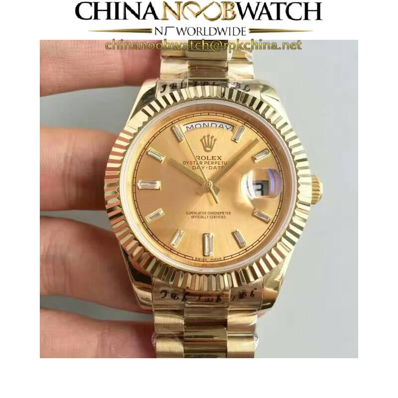 Replica Rolex Day-Date 40 228238 40MM KW Yellow Gold Champagne Dial Swiss 3255