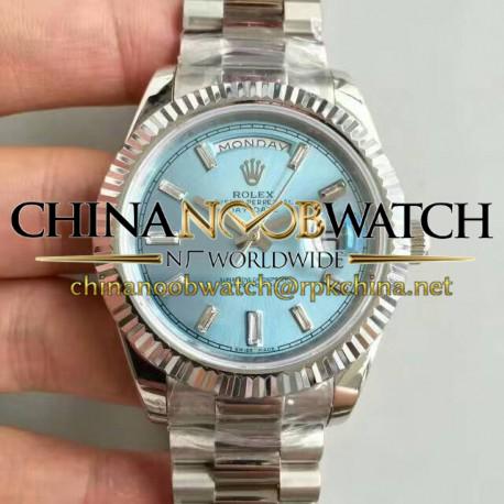 Replica Rolex Day-Date 40 228239 40MM KW Stainless Steel Blue Dial Swiss 3255