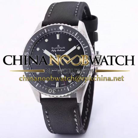 Replica Blancpain Fifty Fathoms Bathyscaphe 5000-1230-B52A Stainless Steel Shiny Black Dial Swiss 2824-2