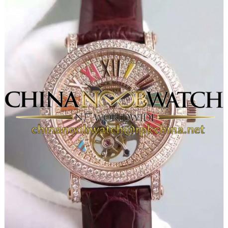 Replica Franck Muller Color Dreams Tourbillon Imperial Rose Gold & Diamonds Diamonds Dial Swiss Tourbillon